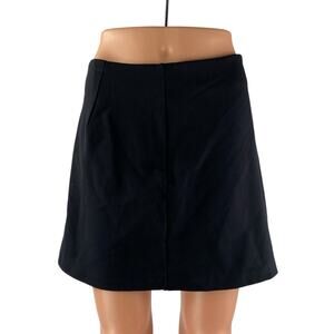 Scoop Black High Waisted Back Zip Mini Golf Athletic A-Line Wrap Skirt Size S